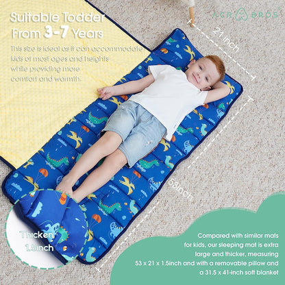Children's Nap Mat with Pillow for Preschool